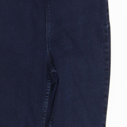 Womens UK Size 10 H&M Regular Fit Cropped Blue Jeans