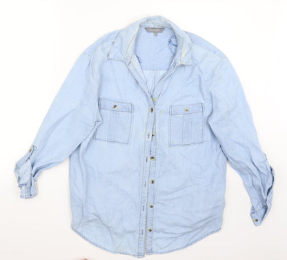Principles Womens Blue   Basic Button-Up Size 10