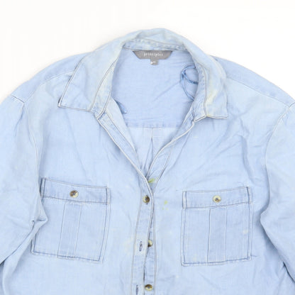 Principles Womens Blue   Basic Button-Up Size 10