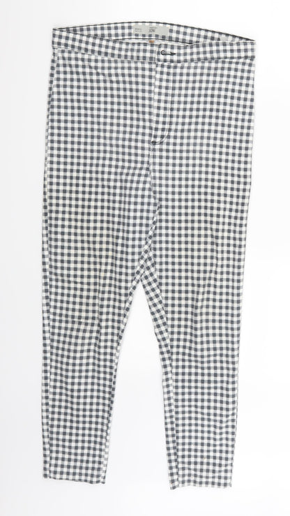 Topshop Womens Grey Check  Trousers  Size 34 L30 in