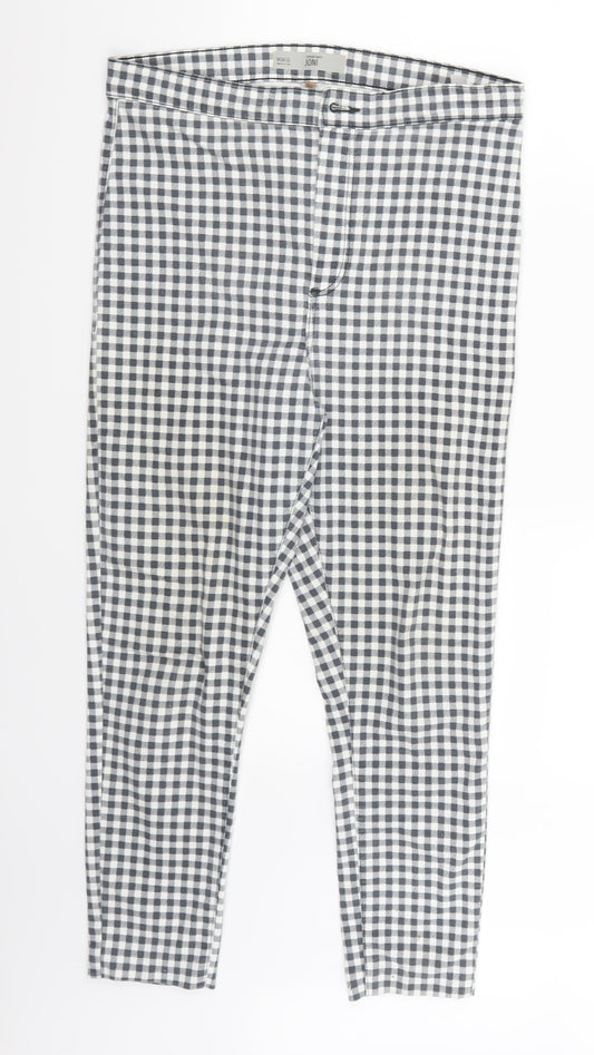 Topshop Womens Grey Check  Trousers  Size 34 L30 in