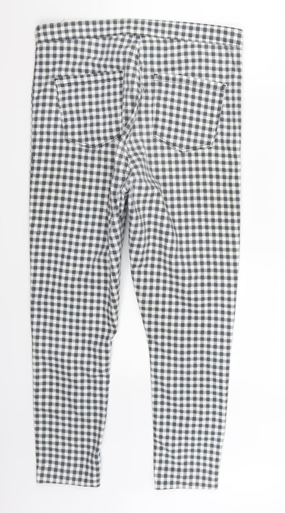 Topshop Womens Grey Check  Trousers  Size 34 L30 in