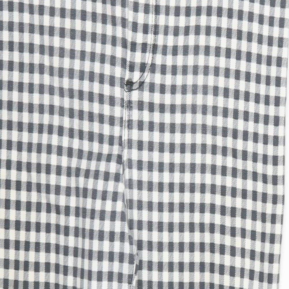 Topshop Womens Grey Check  Trousers  Size 34 L30 in