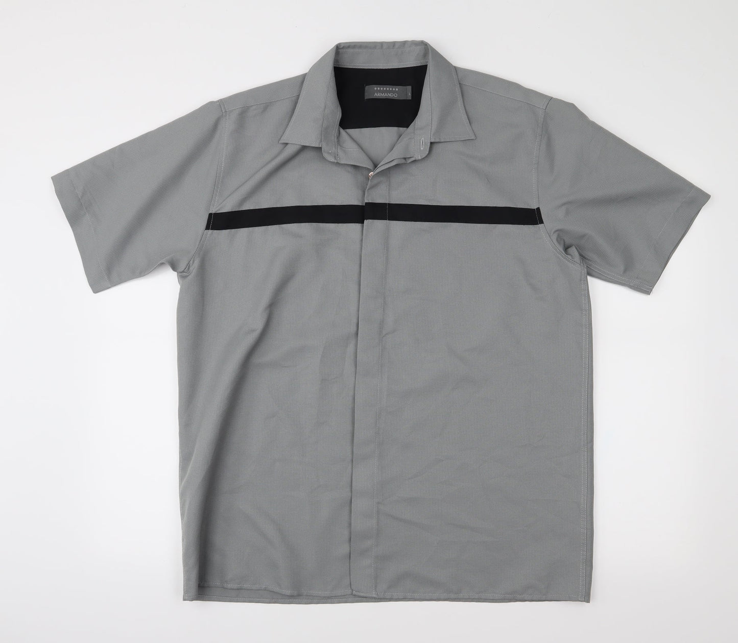 Armando Mens Grey    Button-Up Size L