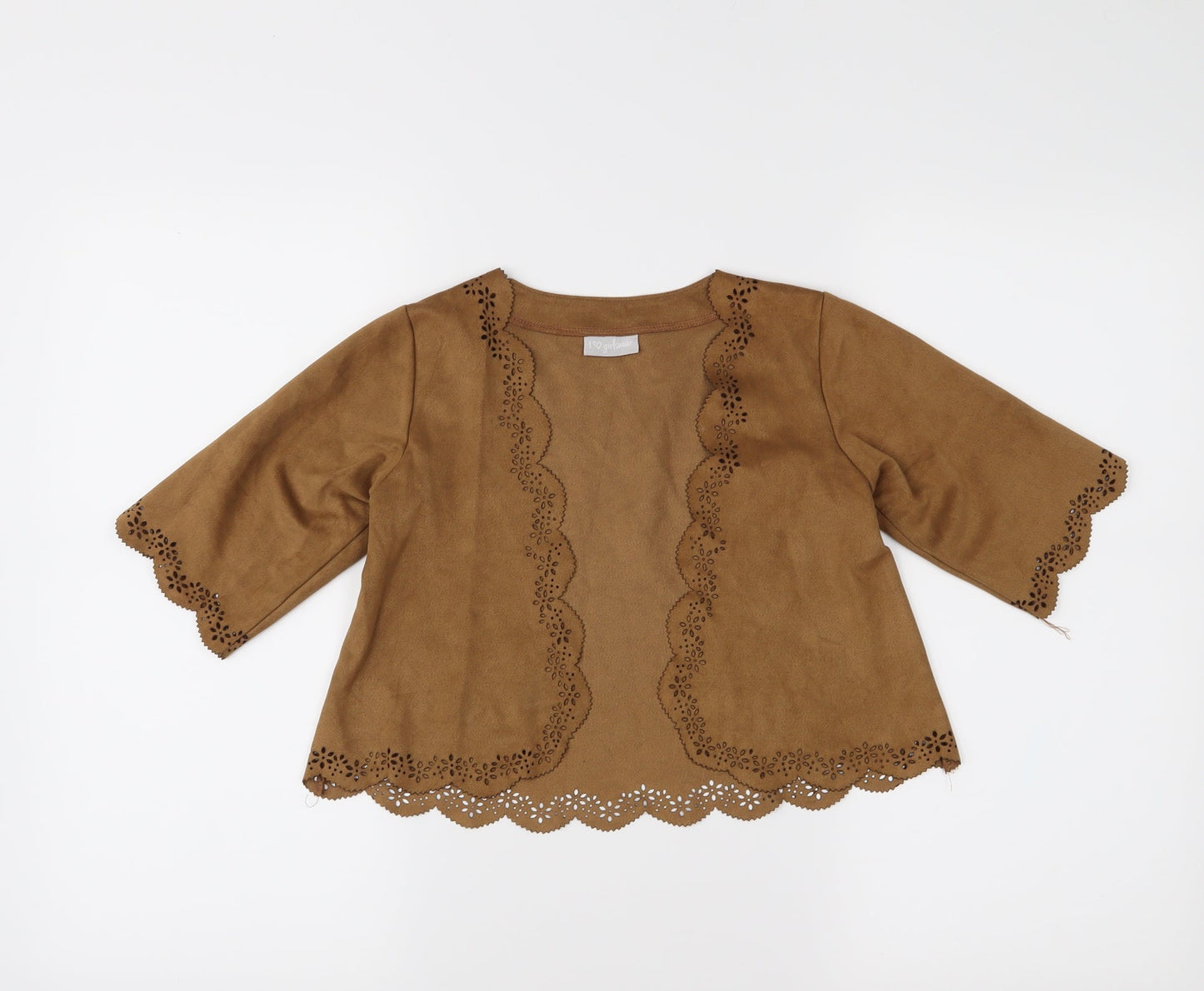 Matalan Girls Brown   Jacket  Size 4 Years  - Suede Effect