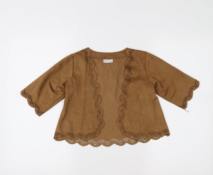 Matalan Girls Brown   Jacket  Size 4 Years  - Suede Effect