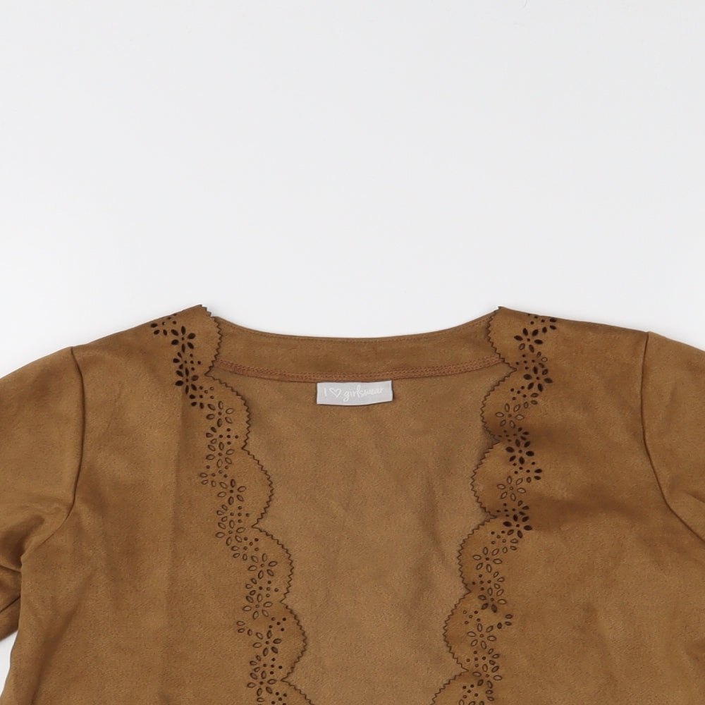 Matalan Girls Brown   Jacket  Size 4 Years  - Suede Effect