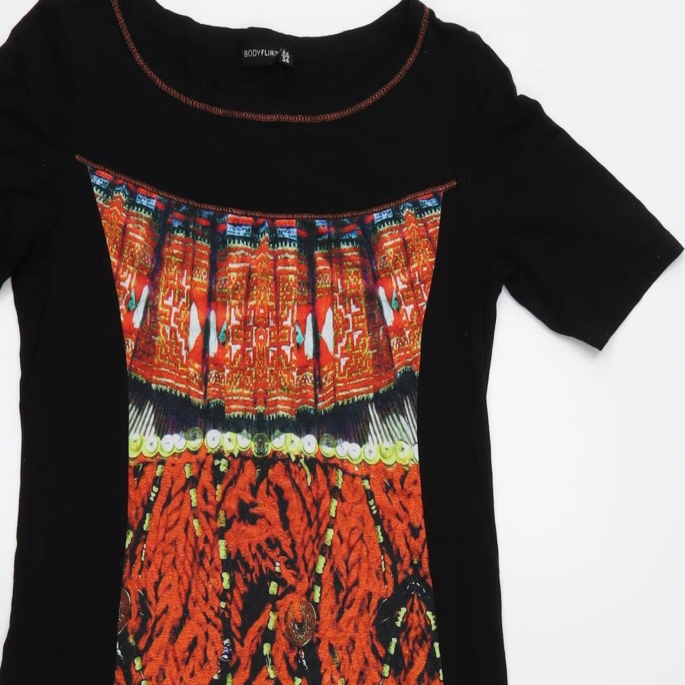Body Flirt Womens Black  Jersey T-Shirt Dress  Size 4