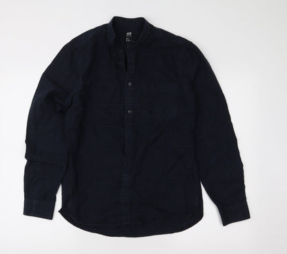 Mens UK Size S H&M Blue  Button-Up Long Sleeve Casual Shirt