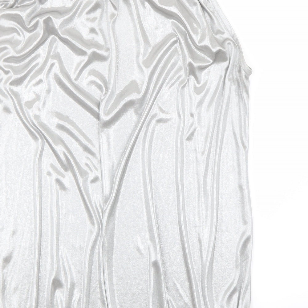 Evie Womens Silver   Basic Blouse Size 14