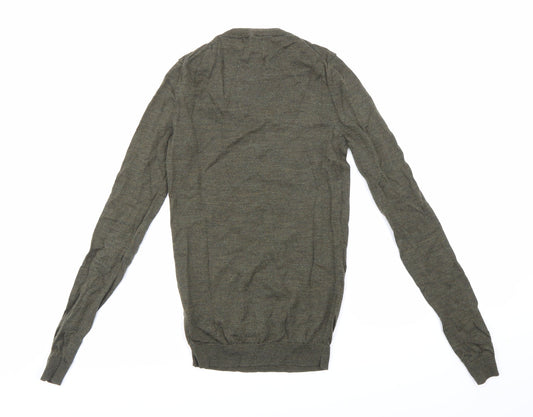 Topman Mens Green  Knit Pullover Jumper Size 2XL