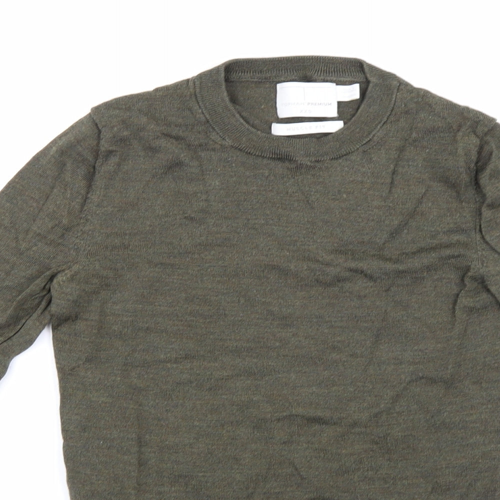 Topman Mens Green  Knit Pullover Jumper Size 2XL