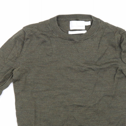 Topman Mens Green  Knit Pullover Jumper Size 2XL