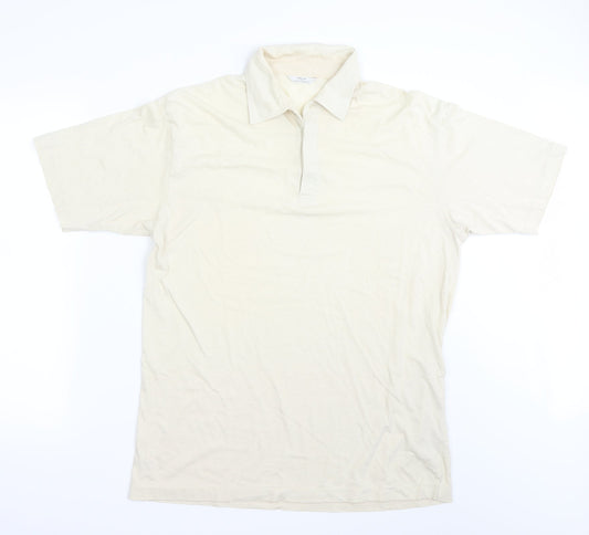 Marks and spencer  Mens Yellow Striped   Polo Size M