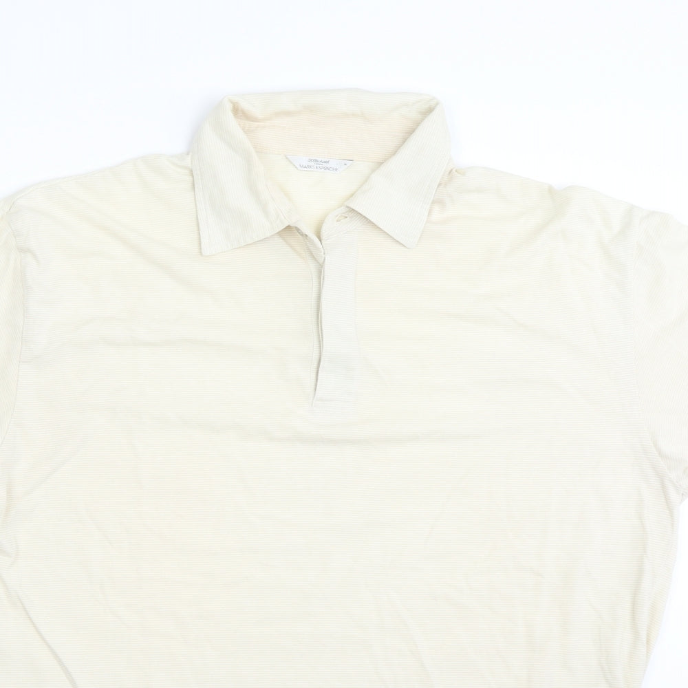 Marks and spencer  Mens Yellow Striped   Polo Size M