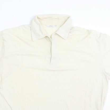 Marks and spencer  Mens Yellow Striped   Polo Size M