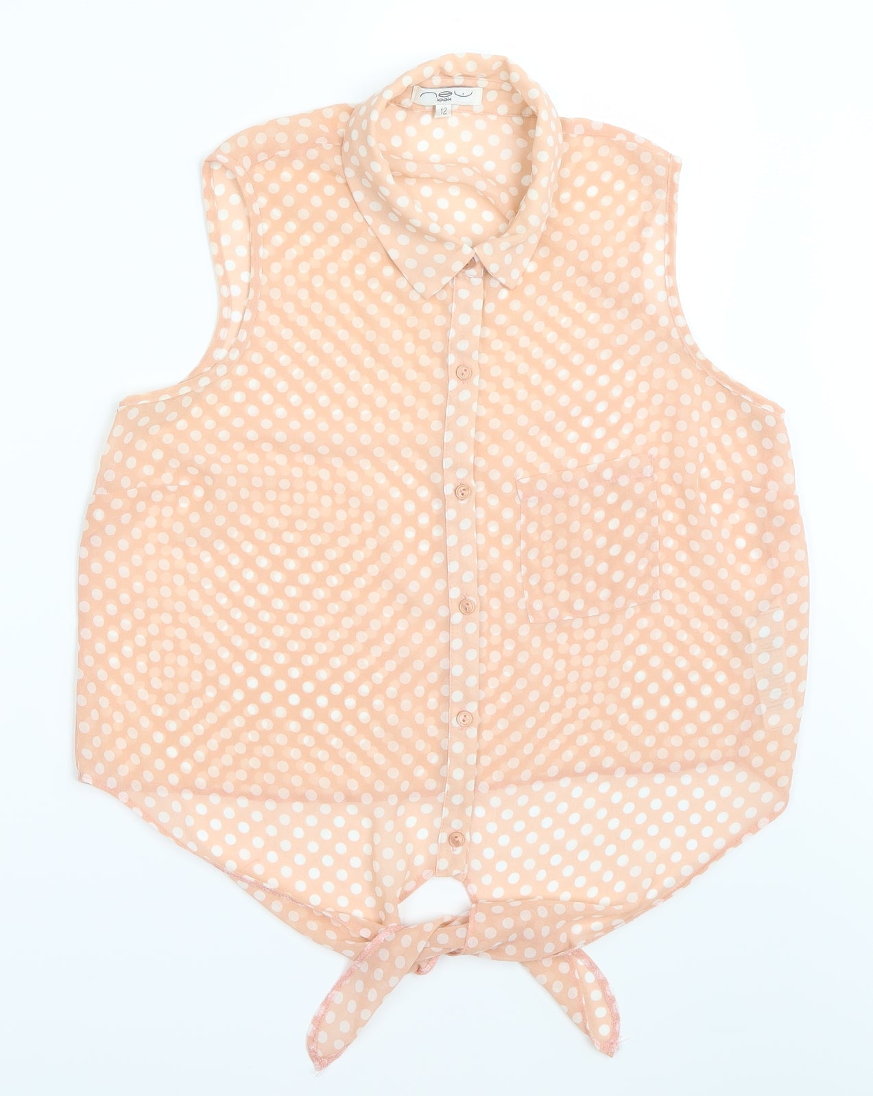 Newlook  Womens Pink Polka Dot  Basic Blouse Size 12