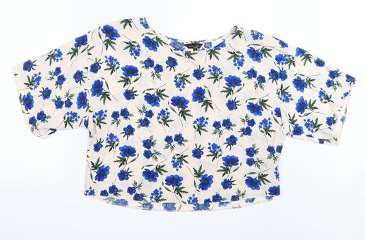 Newlook  Womens Beige Floral  Basic Blouse Size 10
