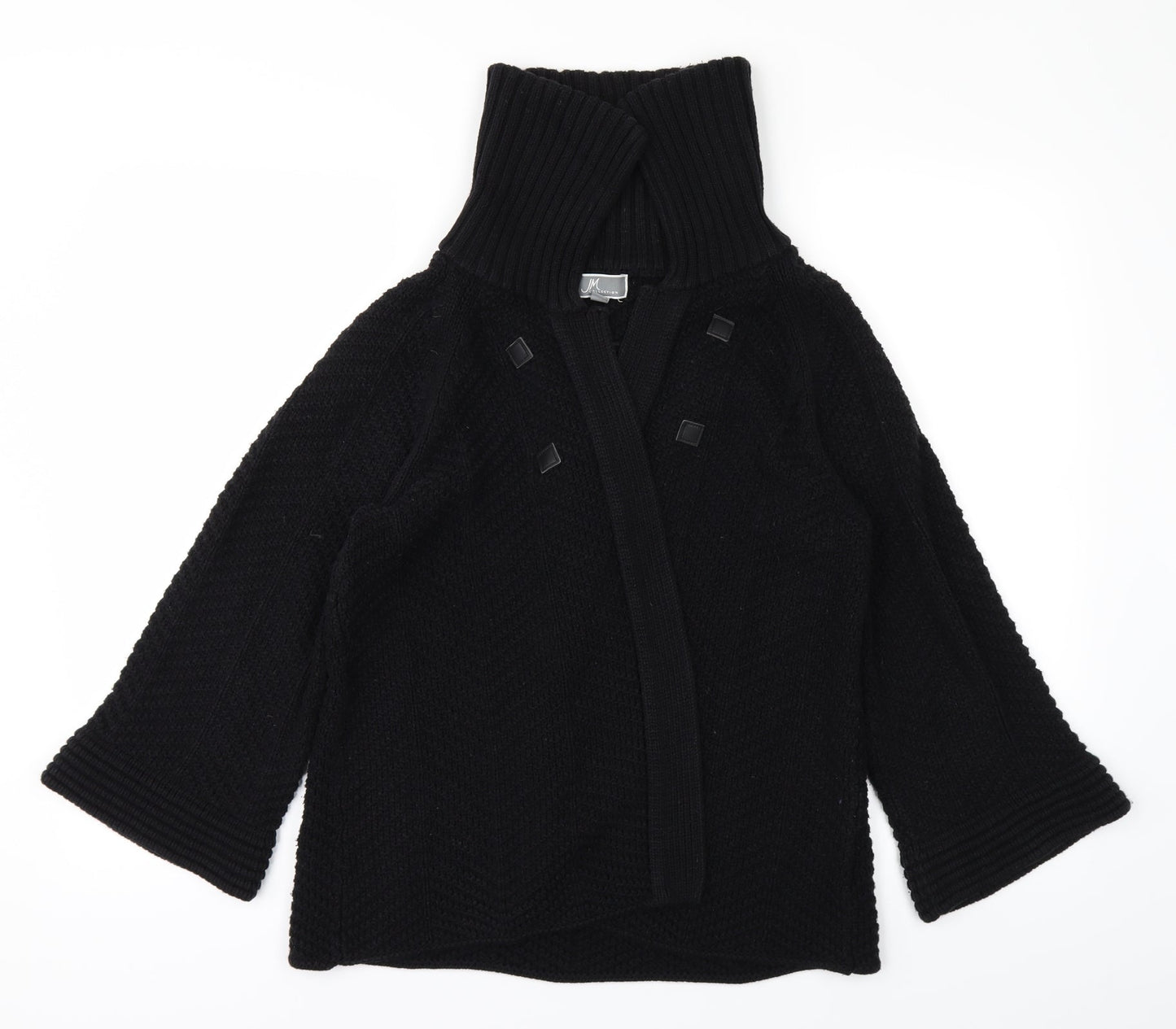 JM Womens Black  Knit Cardigan Jumper Size M