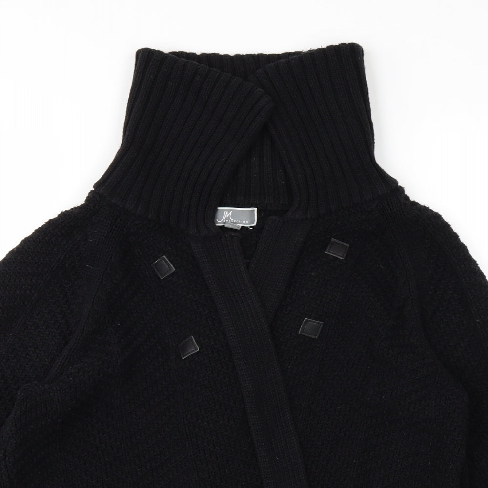 JM Womens Black  Knit Cardigan Jumper Size M