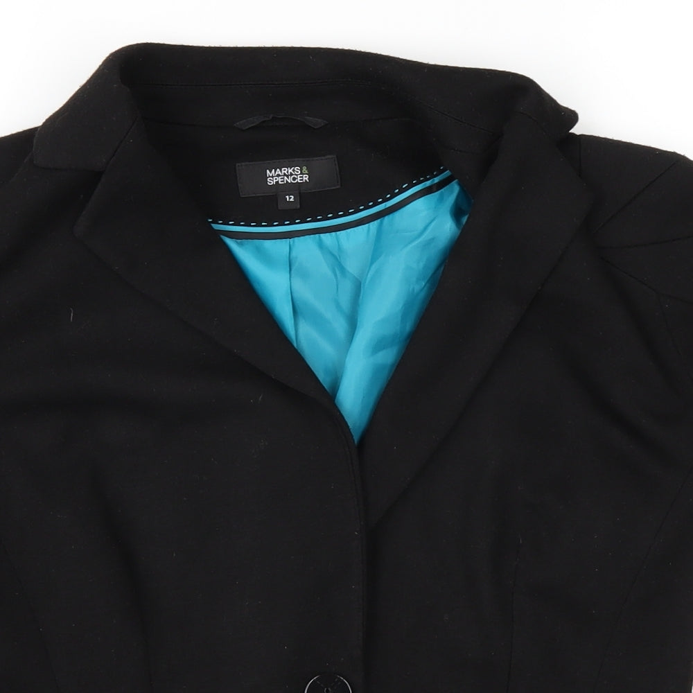 Womens UK Size 12 m&s Black Jacket