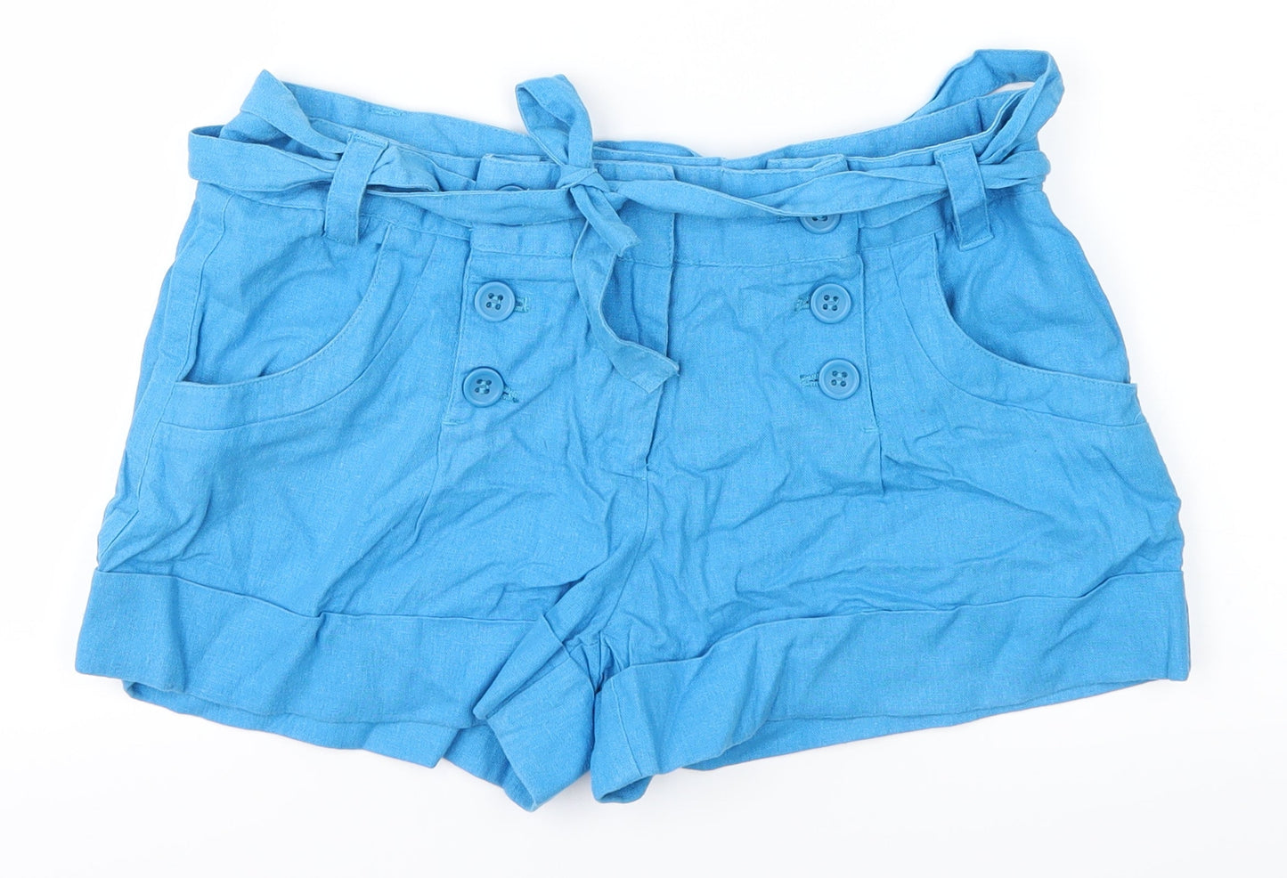Topshop Womens Blue   Mom Shorts Size 10