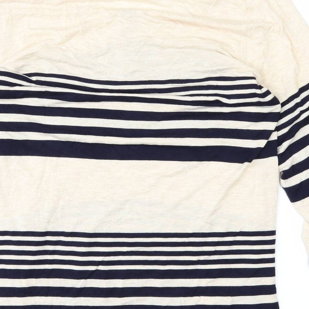 PERUNA Mens White Striped   T-Shirt Size 14