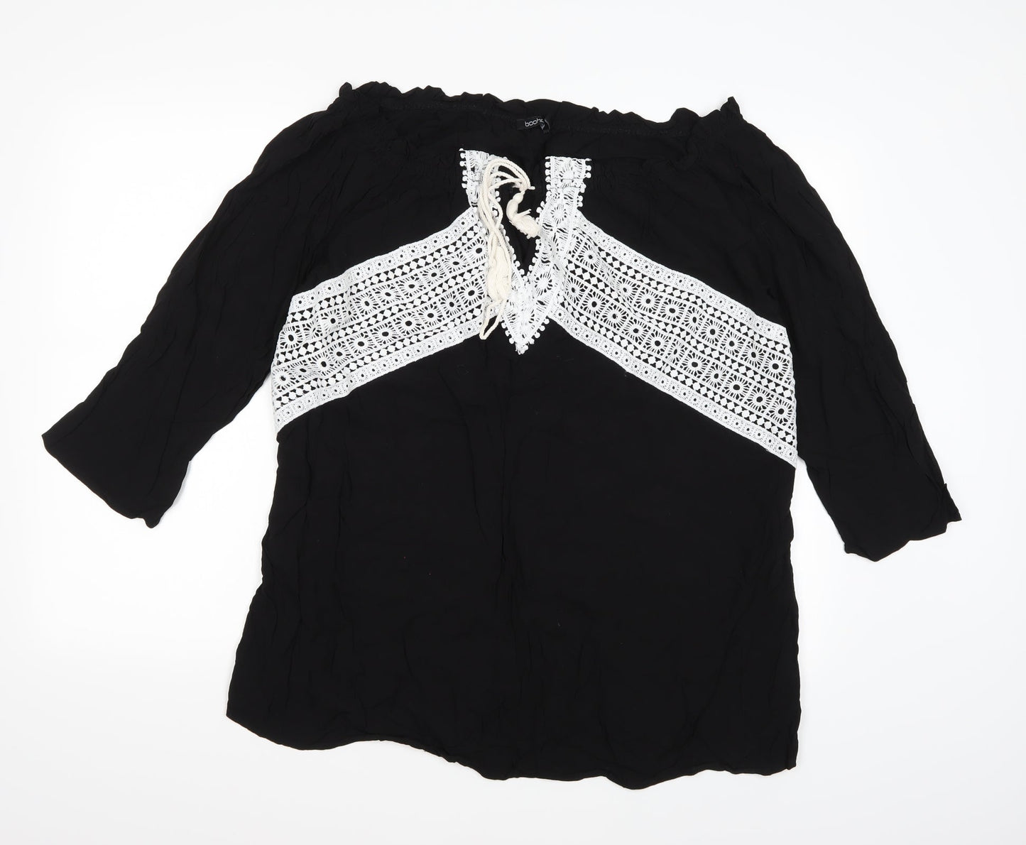 Boohoo Womens Black   Basic Blouse Size 14