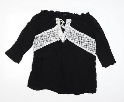 Boohoo Womens Black   Basic Blouse Size 14