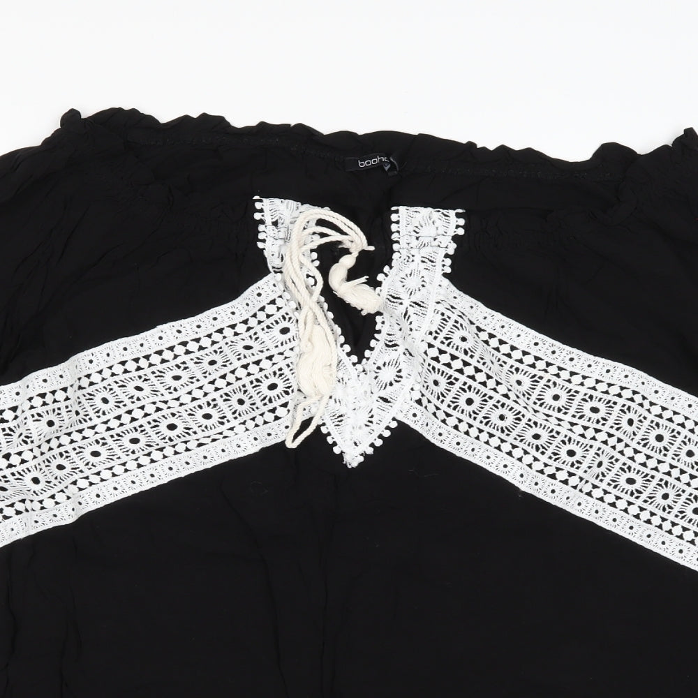 Boohoo Womens Black   Basic Blouse Size 14