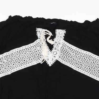 Boohoo Womens Black   Basic Blouse Size 14