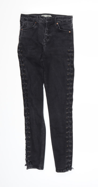 Topshop Womens Black  Denim Skinny Jeans  L32 in