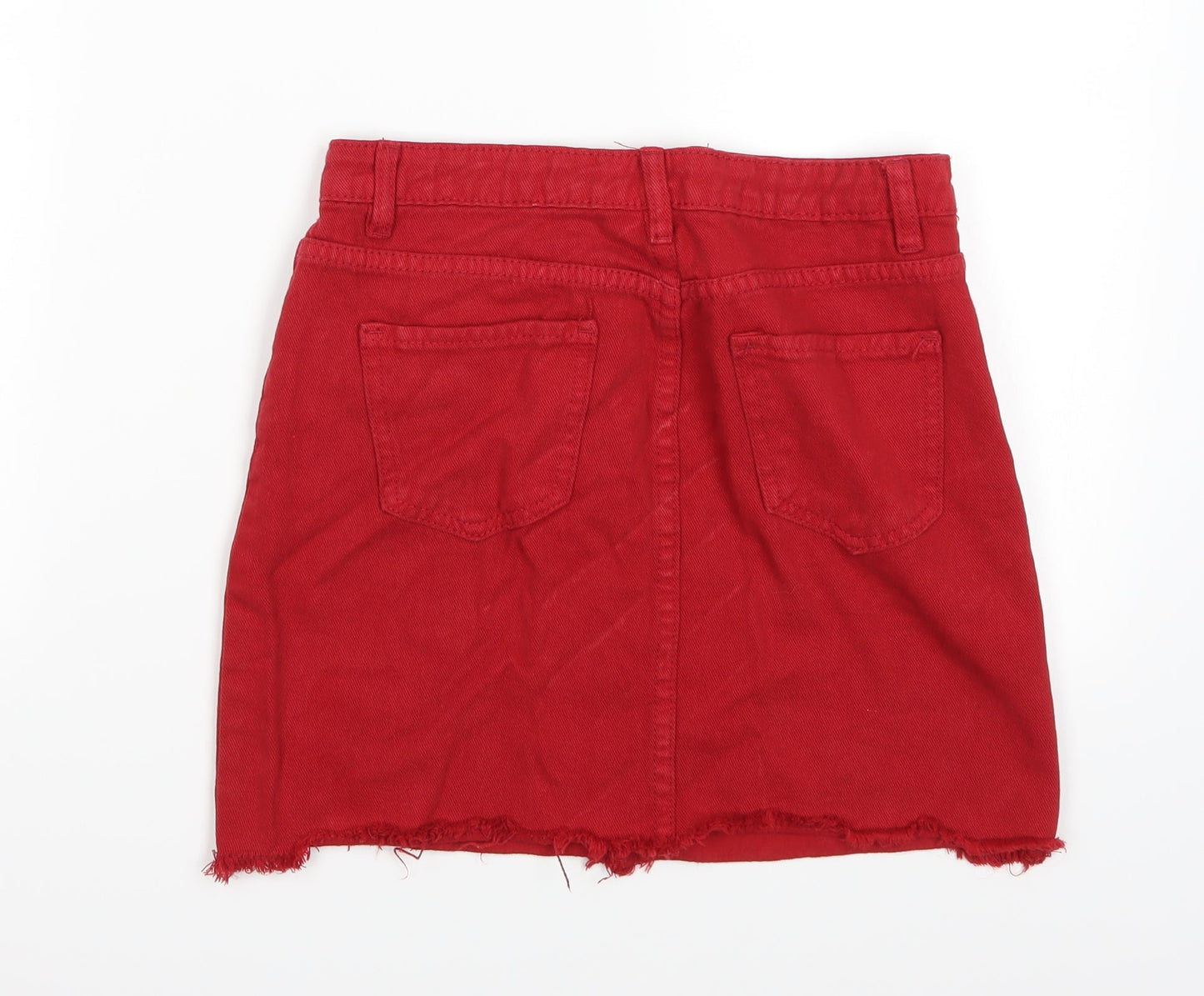 Denim Club Womens Red  Denim A-Line Skirt Size 8