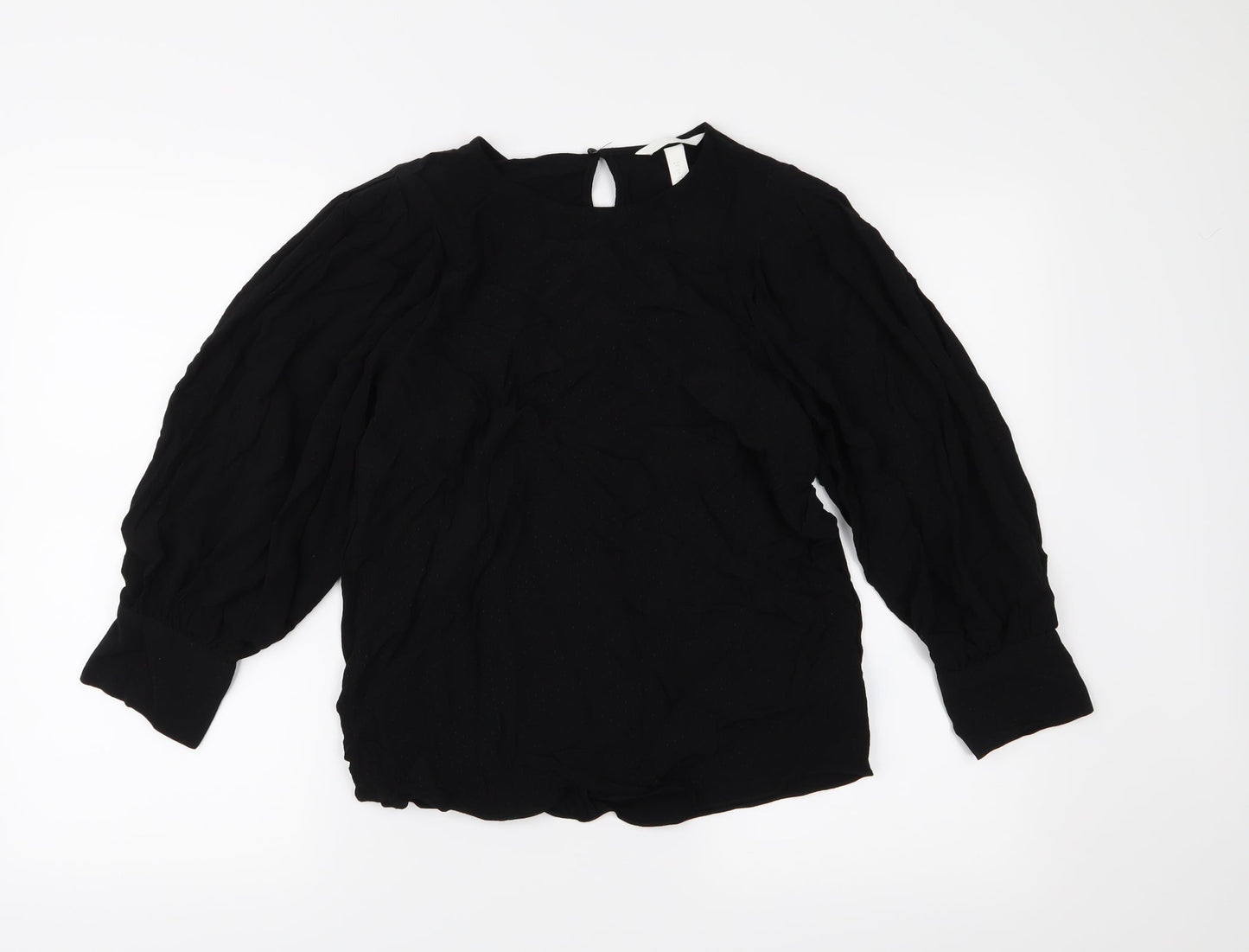 Womens UK Size 10 H&M Black Basic Blouse
