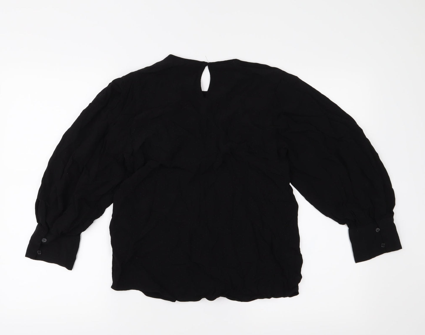 Womens UK Size 10 H&M Black Basic Blouse