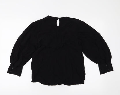 Womens UK Size 10 H&M Black Basic Blouse