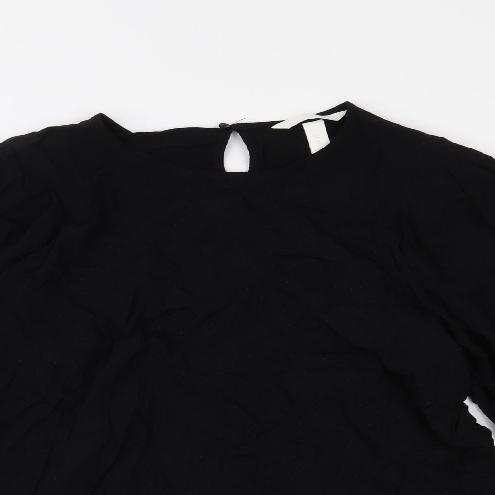 Womens UK Size 10 H&M Black Basic Blouse