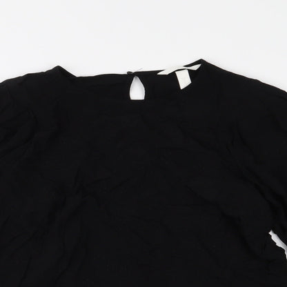 Womens UK Size 10 H&M Black Basic Blouse