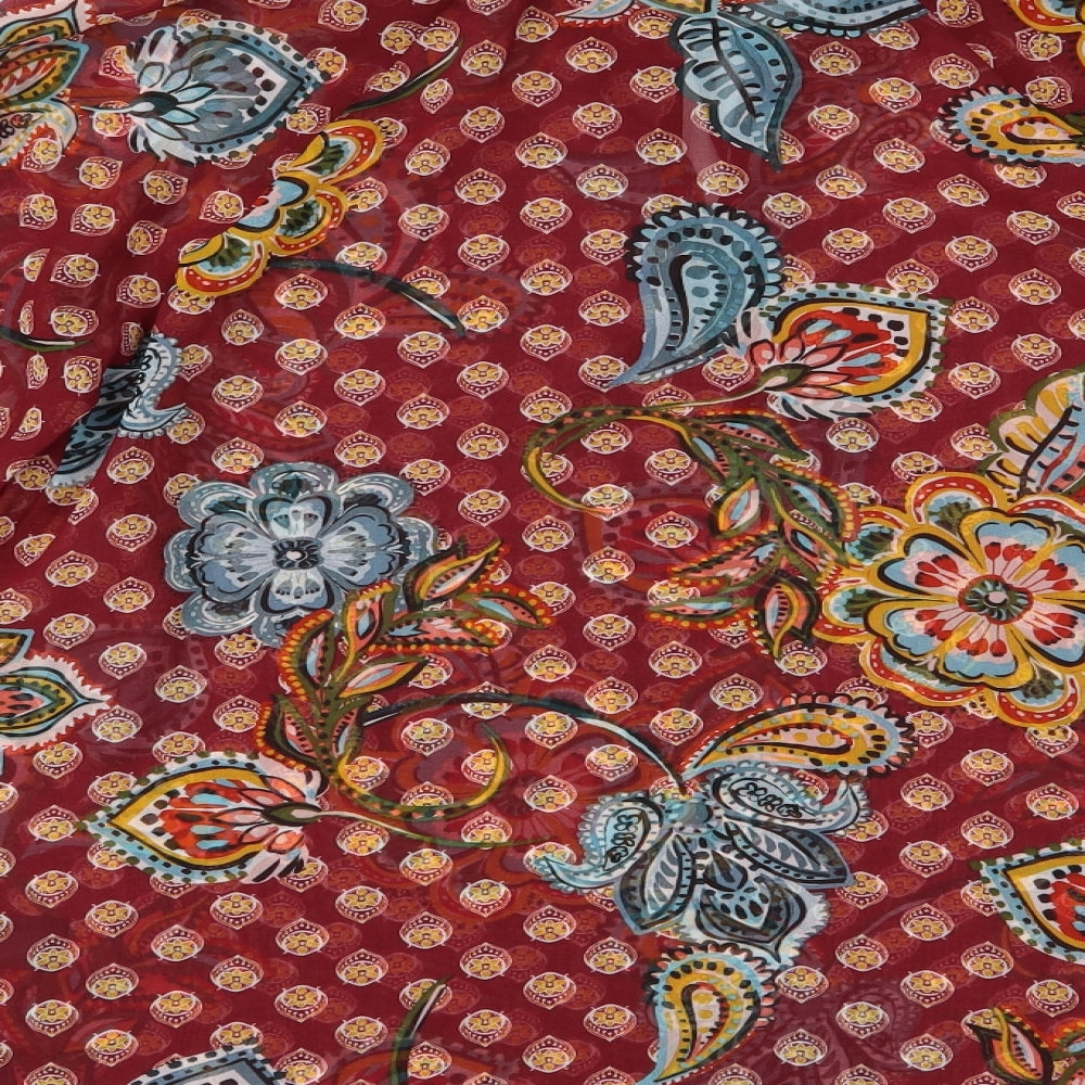 Papaya Womens Red Floral  Basic Blouse Size 10