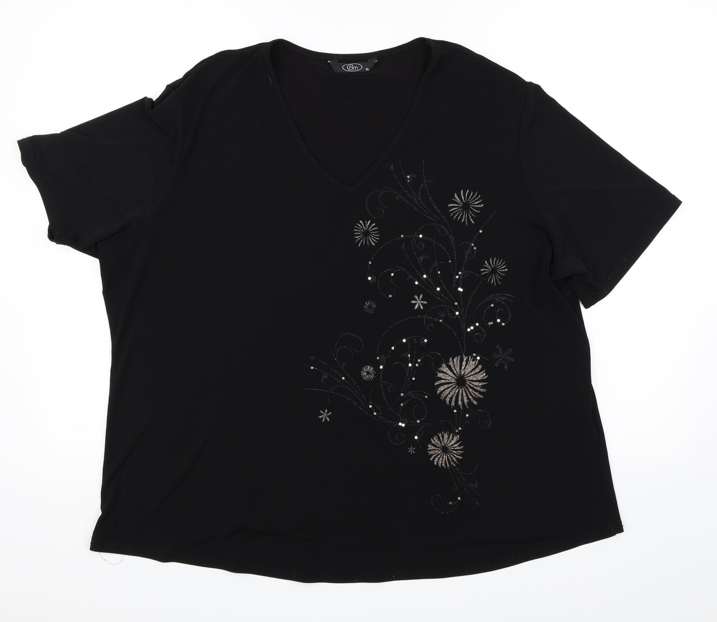 Womens UK Size XL BM Black Basic Blouse