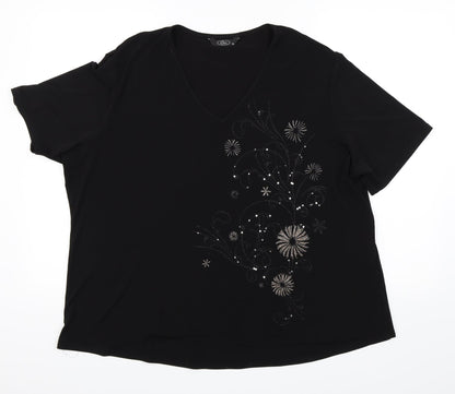 Womens UK Size XL BM Black Basic Blouse