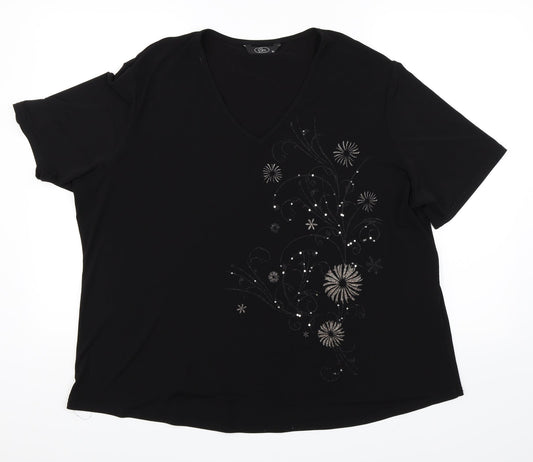 Womens UK Size XL BM Black Basic Blouse