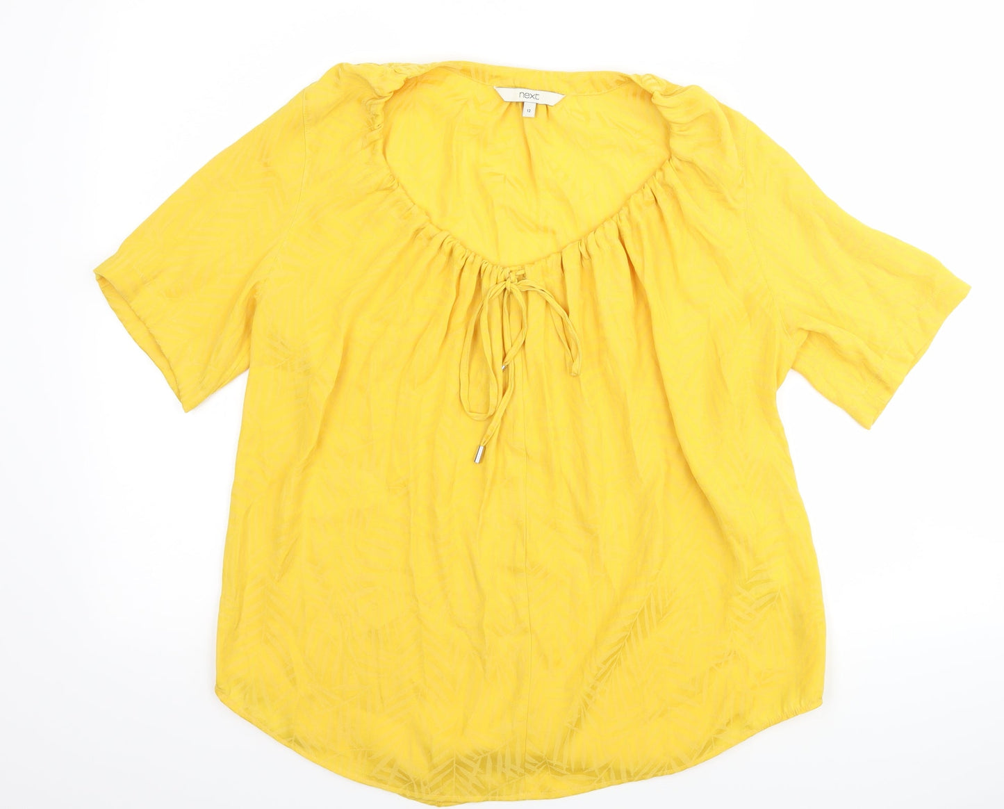 Womens UK Size 12 NEXT Yellow Basic T-Shirt