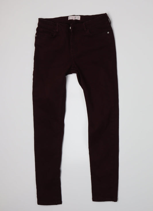 Mango Womens Red  Denim Skinny Jeans Size 8 L26 in