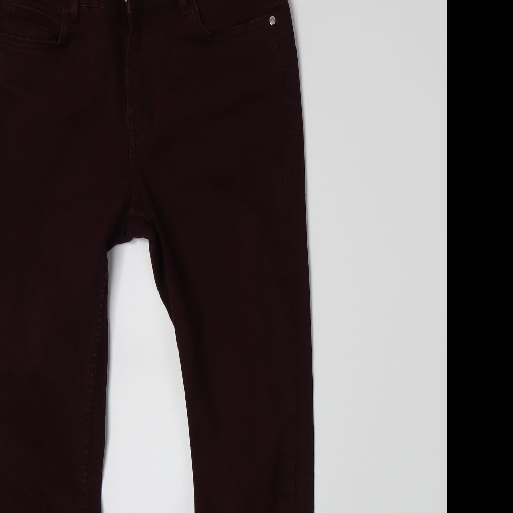 Mango Womens Red  Denim Skinny Jeans Size 8 L26 in