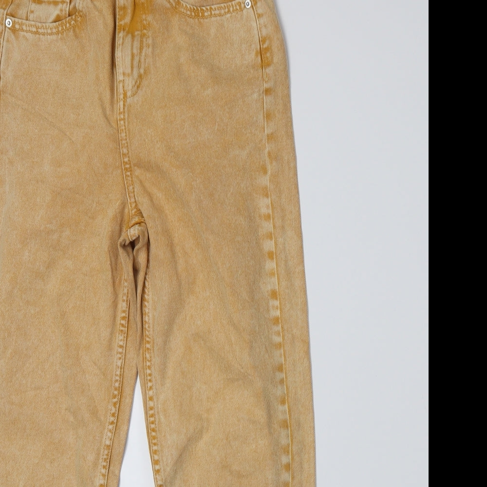 Primark Womens Yellow  Denim Boyfriend Jeans Size 4 L26 in