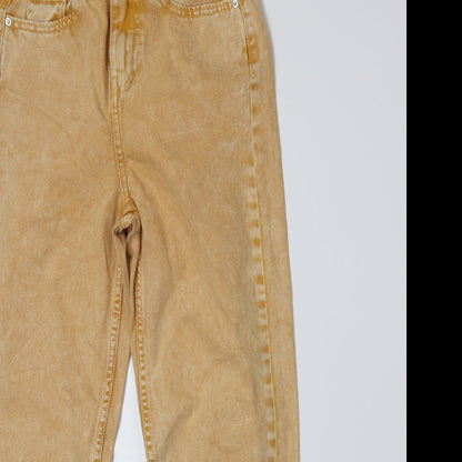 Primark Womens Yellow  Denim Boyfriend Jeans Size 4 L26 in