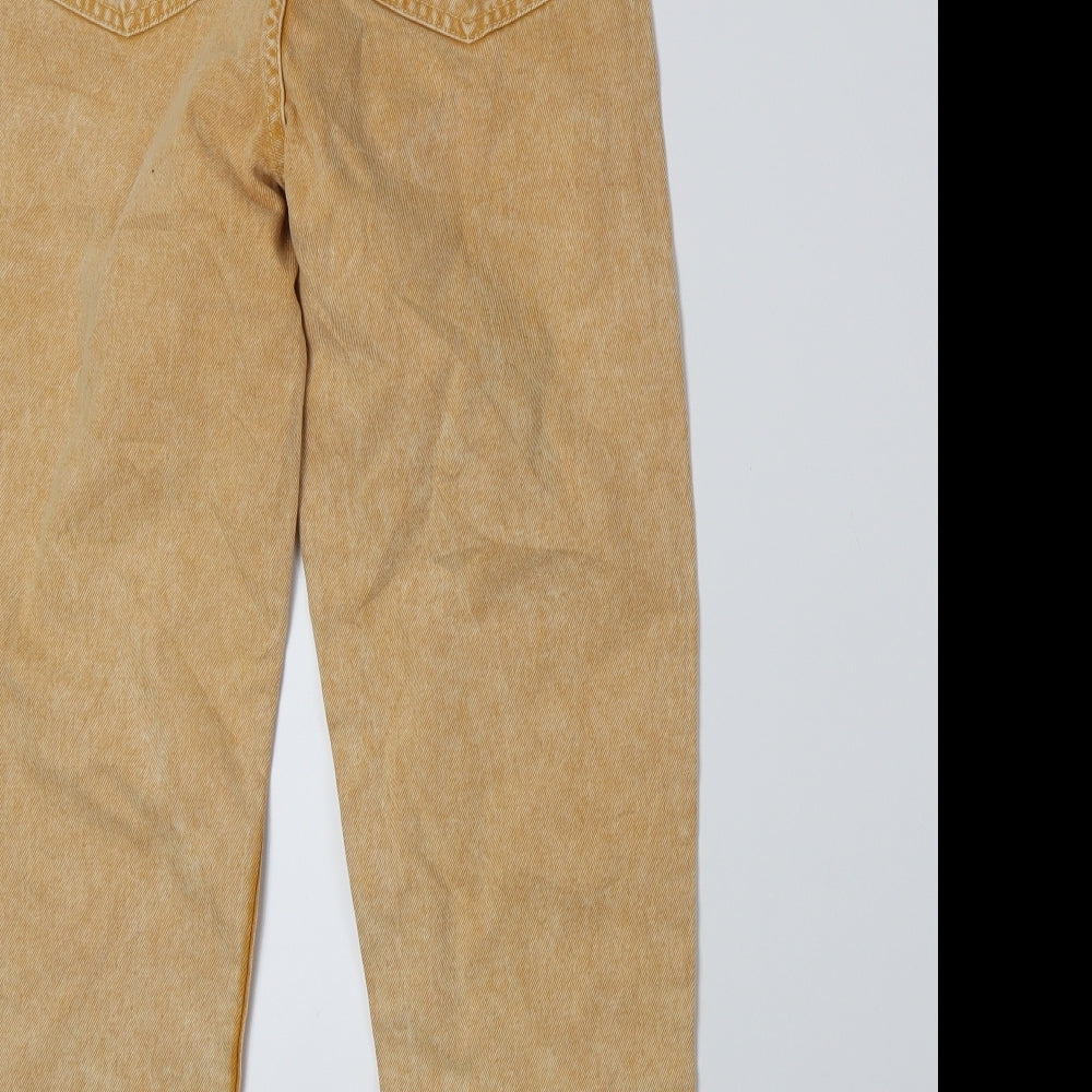 Primark Womens Yellow  Denim Boyfriend Jeans Size 4 L26 in