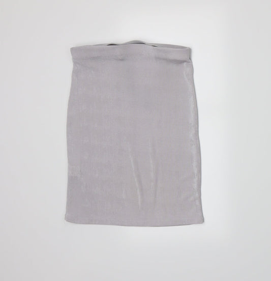 Missguided Womens Grey   Bandage Skirt Size 8