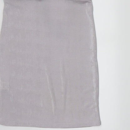 Missguided Womens Grey   Bandage Skirt Size 8
